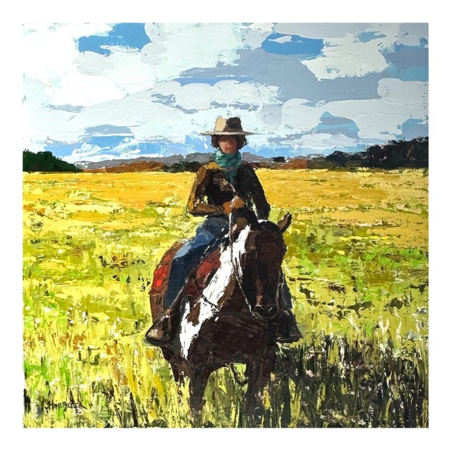 "Ochre Fields" Modern Oil Painting, by Jennifer Hohlfelder For Sale