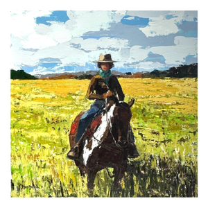 "Ochre Fields" Modern Original Oil Painting, by Jennifer Hohlfelder