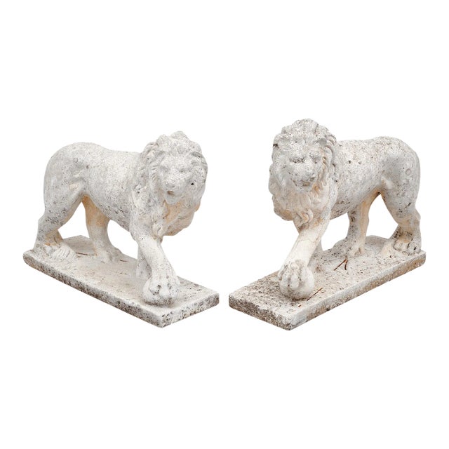 French Art Deco Period Lion Sculptures For Sale