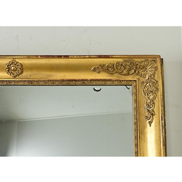 French 19th Century Empire Gold Gilt Mirror For Sale - Image 10 of 12