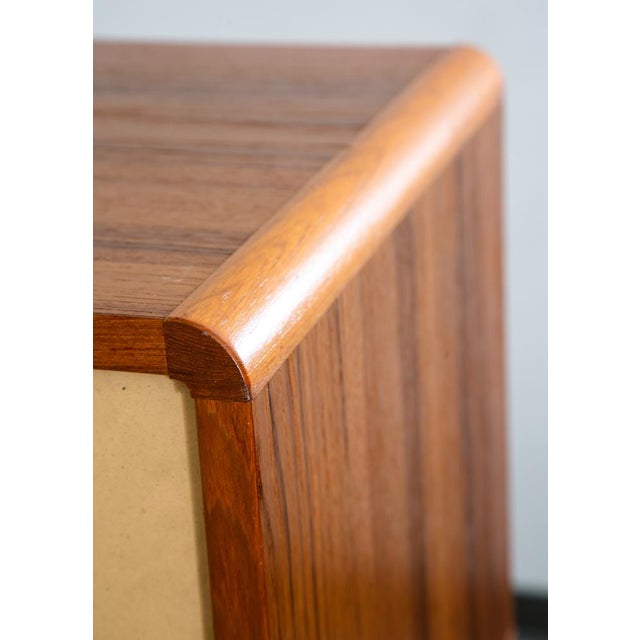 Mid Century Danish Modern Bookshelf Cabinet Teak Shelves Doors MCM Shelf 2 Pc For Sale - Image 11 of 12