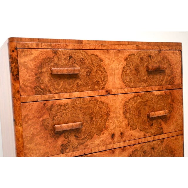 Art Deco Burr Walnut Chest of Drawers, 1930s For Sale - Image 9 of 13