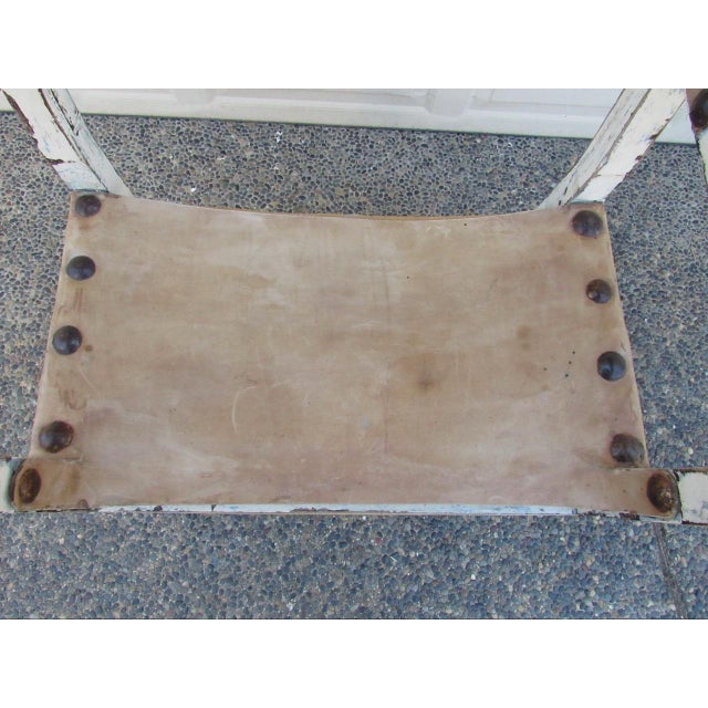 Rustic Antique Painted Spanish Armchair For Sale - Image 11 of 18