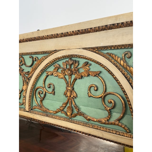 French 19th Century, French Louis XVI Painted and Giltwood Overmantel Mirror For Sale - Image 3 of 12