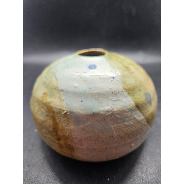 Industrial Handthrown Ball/Moon Vase, Signed For Sale - Image 3 of 6