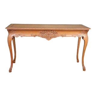 Ornately Carved Walnut Georgian Style Inlaid Server or Console Table For Sale