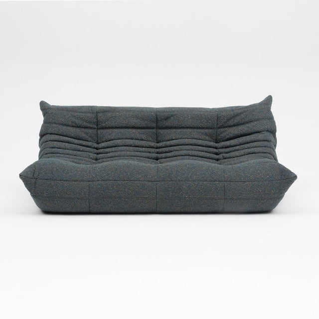 Togo Three-Seater Sofa in Green Bouclet by Michel Ducaroy for Ligne Roset For Sale - Image 17 of 17