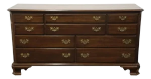 Ethan Allen Georgian Court Solid Cherry Traditional Style 66" Ten Drawer Dresser 11-5213