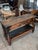 MId 20th Century Rustic Distressed Black Wood Console Table With Drawer and Equestrian Ring Pulls For Sale - Image 10 of 11