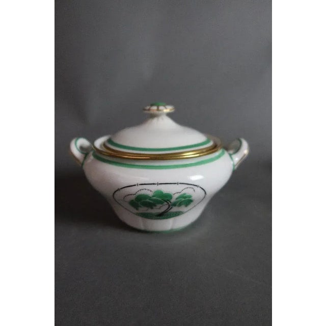 Art Deco Tea and Dessert Set in Porcelain with Palm Tree Decoration from Rouard, Set of 47 For Sale - Image 9 of 11