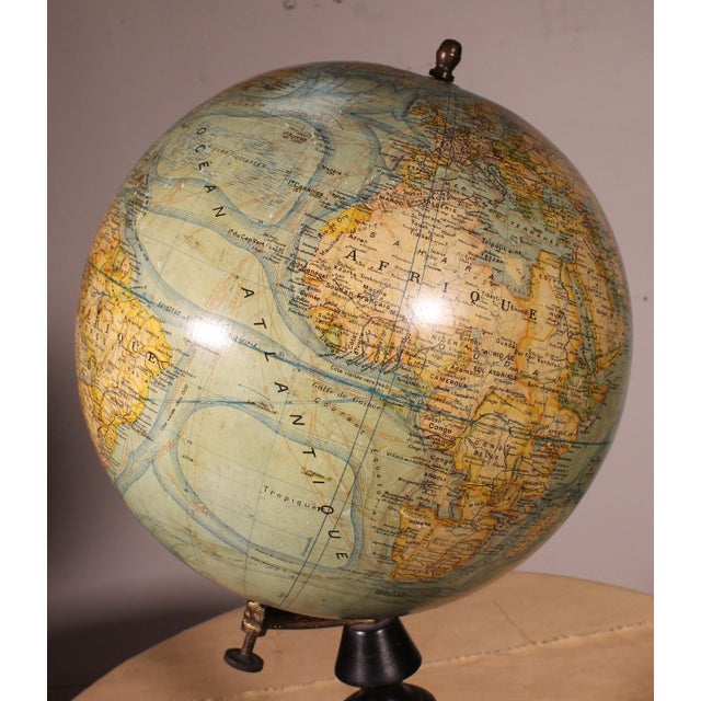 Black Early 20th Century Terrestrial Globe from J. Forest For Sale - Image 8 of 13