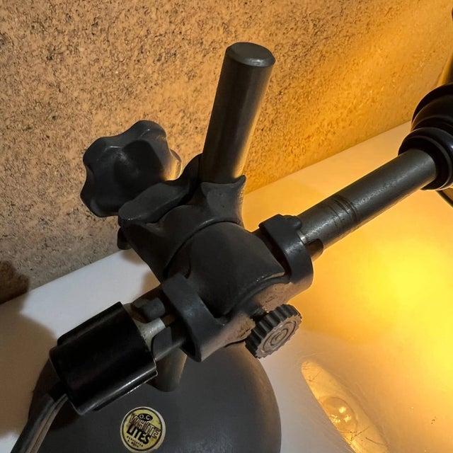 1930s Industrial Table Lamp Light by O C White Lites Worcester Ma For Sale - Image 4 of 9