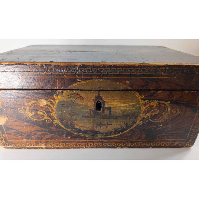 19th Century American Folk Art Grain Painted Document Box With Decoration For Sale In New York - Image 6 of 18
