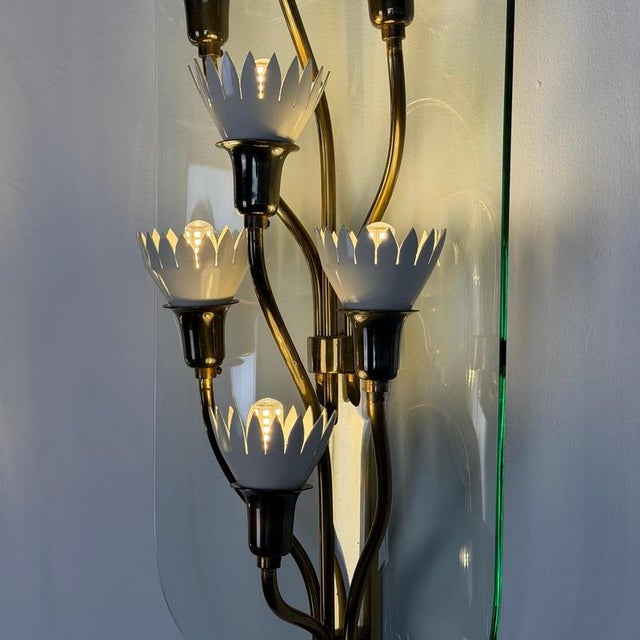 Vintage Seven-Light Glass Sconces by Pietro Chiesa for Fontana Arte, 1950s, Set of 2 For Sale - Image 11 of 18