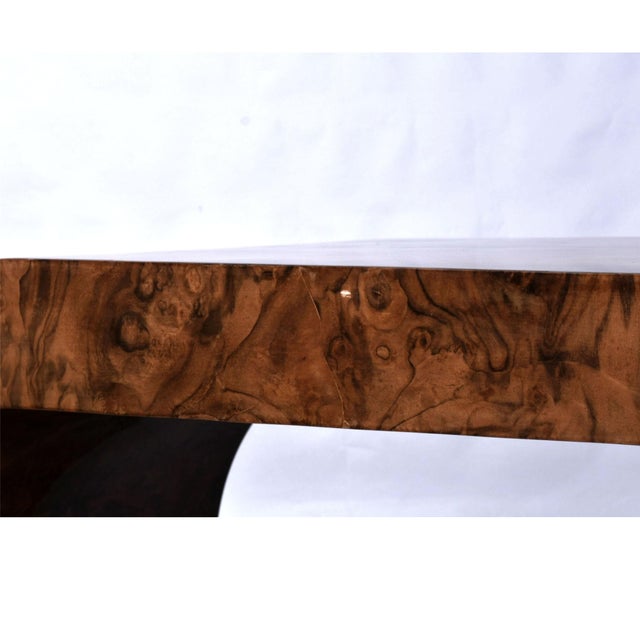 Aries Sculptural Burl Wood Console With Brass Ends by St2 Furniture 2 Available For Sale - Image 13 of 14