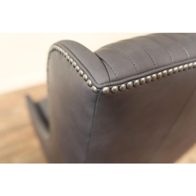 Transitional Hancock & Moore Chase Channel Back Chair, Driftwood Frame & Nail Trim For Sale - Image 3 of 8