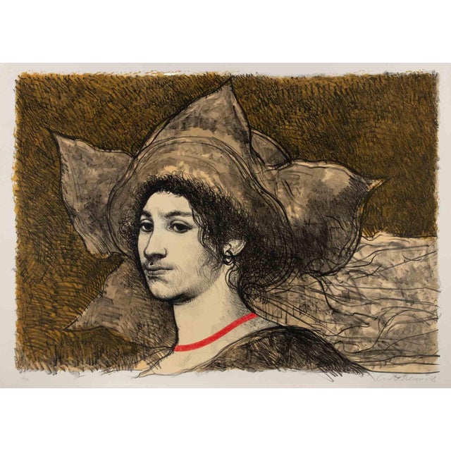 Armando De Stefano, Portrait, Lithograph, 1980s For Sale
