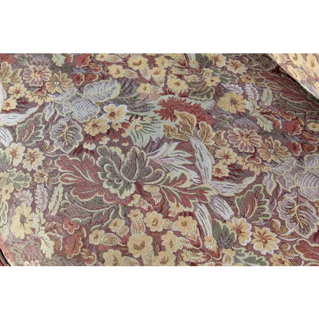 Antique Victorian Rococo Revival Hand-Carved Rosewood Sofa – Early 20th Century Ornate Floral Upholstered Couch For Sale - Image 13 of 16