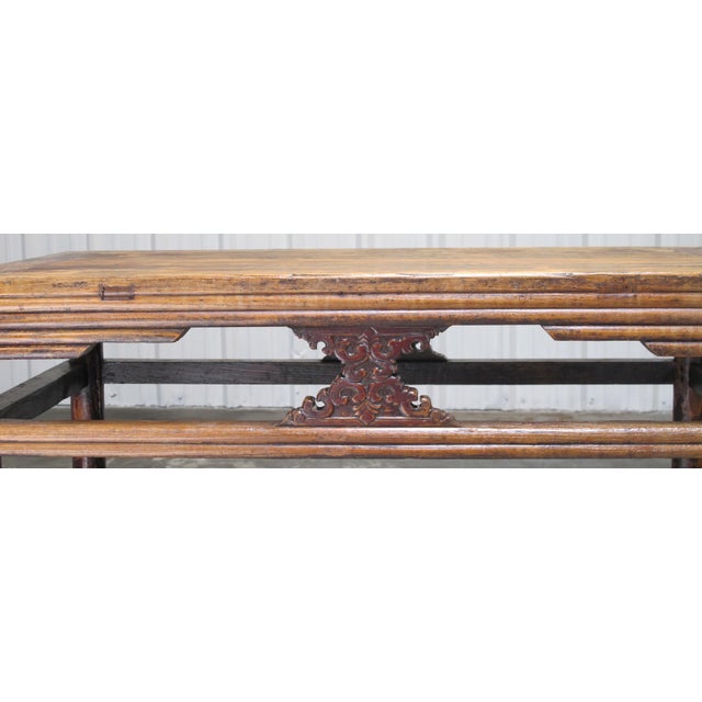 Brown 19th Century Chinese Elm Console Table For Sale - Image 8 of 10