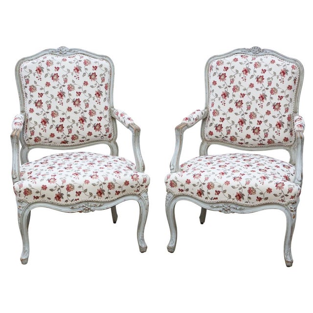 Antique French Painted Armchairs, 1900, Set of 2 For Sale - Image 11 of 11