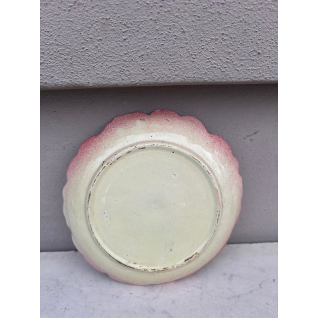 Late 19th Century French Majolica Wild Rose Plate Delphin Massier Circa 1890 For Sale - Image 5 of 5