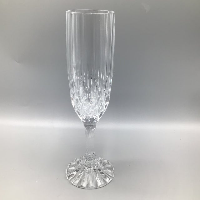 French French Fluted Crystal Bretagne Champagne Flutes-Set of 6 For Sale - Image 3 of 12