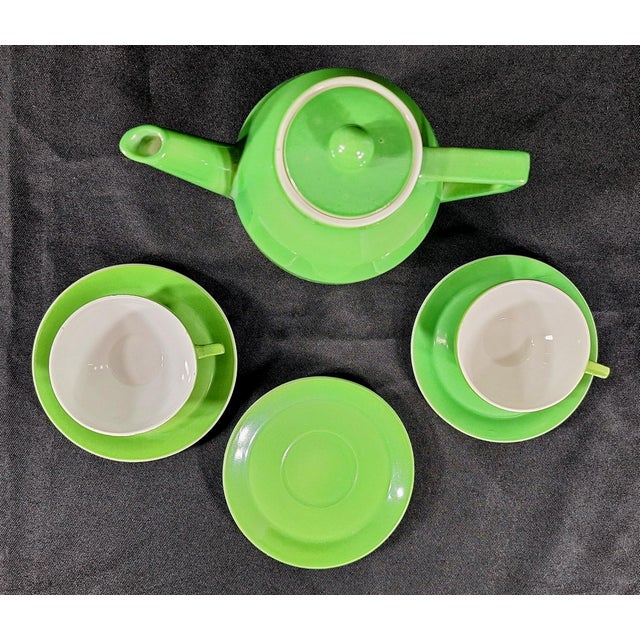 Ceramic Vintage Green Laveno Italian Tea Set, Società Ceramica Italiana, Mid Century For Sale - Image 7 of 13