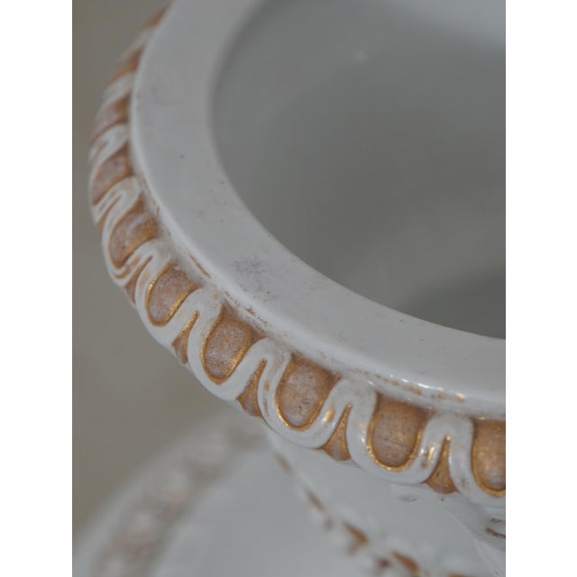 Ceramic Meissen Vintage White & Gold Neoclassical Porcelain Urn Vase For Sale - Image 7 of 13