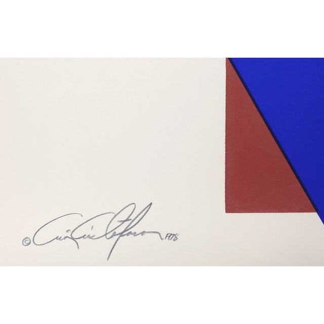 Artist: Cris Cristofaro, American Title: Untitled - Blue and Red Rectangles Year: 1978 Medium: Silkscreen on Arches Paper,...