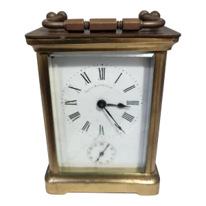19th Century Smith Patterson French Brass Carriage Clock With Bell