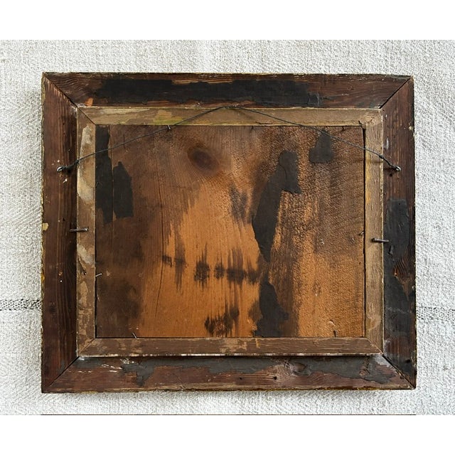 Wood Antique Oil Painting, Boy With Sailboat, Signed For Sale - Image 7 of 13