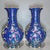 Pair of Chinese Deep Blue Famille Rose Plum Blossom Floral Vases, Chinoiserie Decor Vessels For Sale In New York - Image 6 of 9