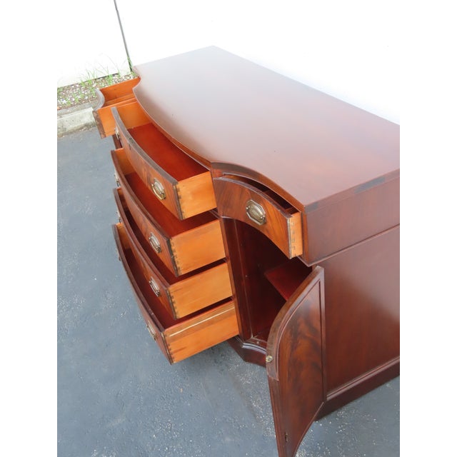 Flame Mahogany Long Credenza Sideboard Media Console Bathroom Vanity 6903 For Sale - Image 9 of 15