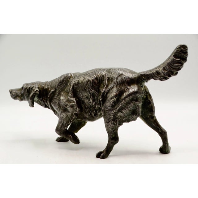 Silver Antique French Sporting Dog Sculpture For Sale - Image 8 of 10