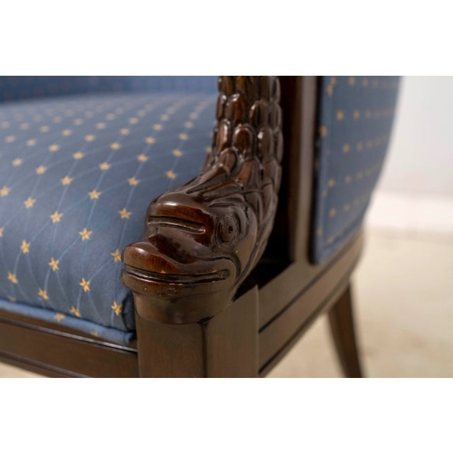 Pair Vintage Regency Style Dolphin Carved Armchairs For Sale - Image 11 of 14
