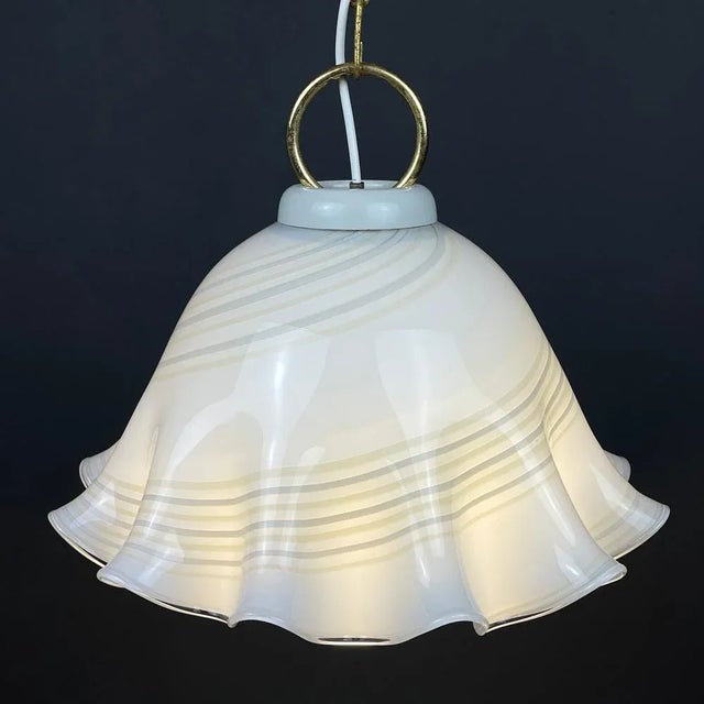 Vintage Murano Glass Handkerchief Pendant Lamp, Italy, 1970s For Sale - Image 4 of 13