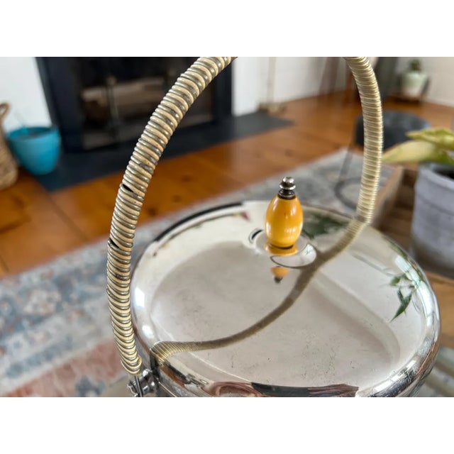 1950s Vintage Mid-Century Modern Sheffield Silver Co., Usa Ice Bucket With Glass Insert For Sale - Image 5 of 10