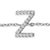 Contemporary 10K White Gold Diamond Accent "Z" Initial Charm and Link Bracelet For Sale - Image 3 of 6
