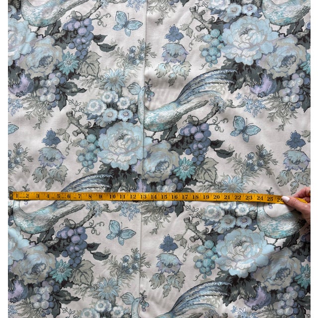 Chinoiserie Vintage Cyrus Clark Orientale Chinoiserie Bird & Floral Fabric – 10.3 Yards For Sale - Image 3 of 8