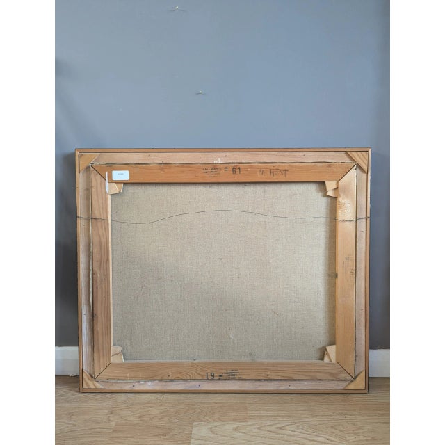 Mid-Century Modern 'Storm's Edge' Vintage Original Swedish Expressive Landscape Oil Painting, Framed For Sale - Image 10 of 10