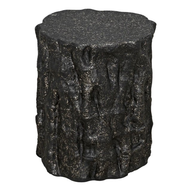 NOIR Damono Stool/Side Table, Black Fiber Cement For Sale