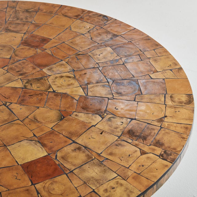 Brown French Gold Leaf Glass Top Coffee Table with Wood Base, 1970s For Sale - Image 8 of 11