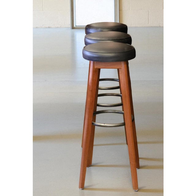 Black Danish Teak Barstool, 1960s For Sale - Image 8 of 18