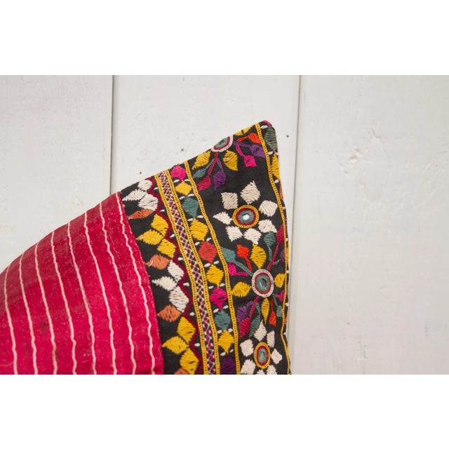 Sabia Antique Mashru Tribal Lumbar Pillow For Sale - Image 4 of 9