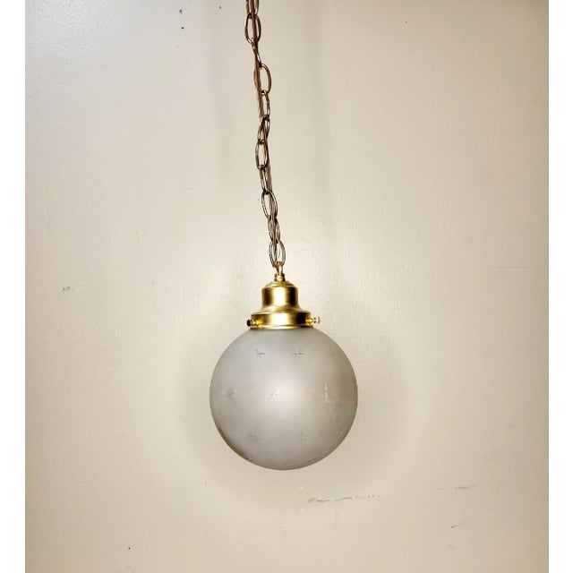 1960s Vintage Starburst Pendant With Brass Hardware For Sale - Image 5 of 5