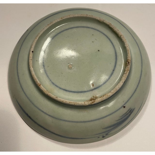 Antique Chinese Blue and White Shallow Bowl For Sale - Image 4 of 4