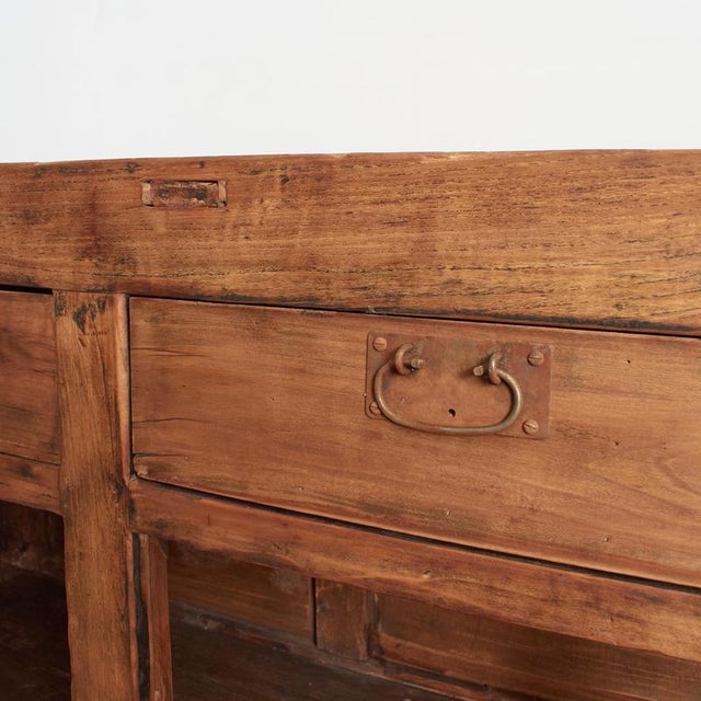 Antique Rustic Elm Haberdashery Kitchen Island Sideboard For Sale - Image 6 of 14