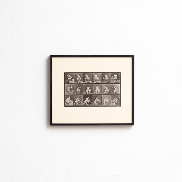 Explore the pioneering work of Eadweard Muybridge with this framed black and white photograph, capturing his iconic study...