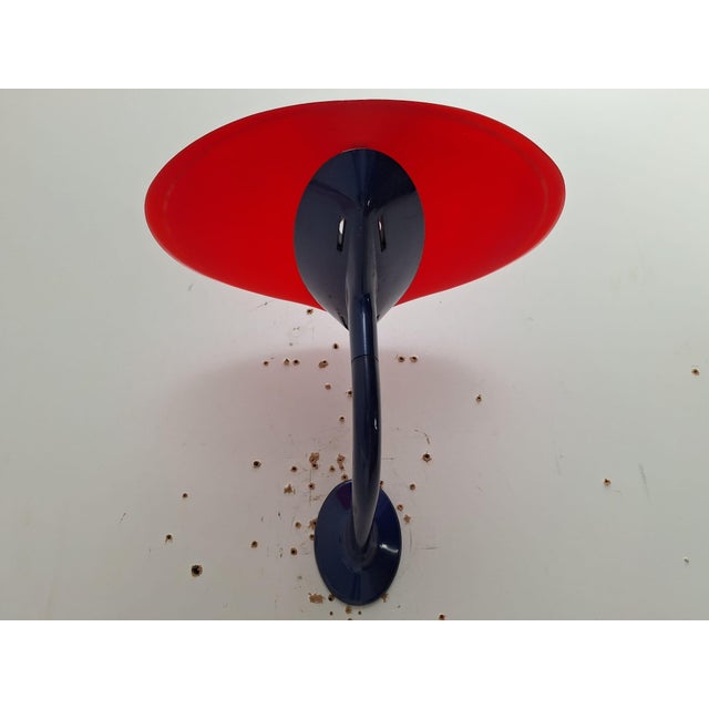 Black Postmodern Wall Lamps in Red and Yellow Satin Glass with Black Lacquered Metal Structure, Italy, 1980, Set of 2 For Sale - Image 8 of 17