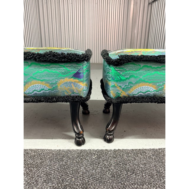 Pair of Gucci Tiger Jacquard Stools For Sale - Image 10 of 11